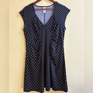 Cute Black White Polkadot Dress Size L Pre~Loved
